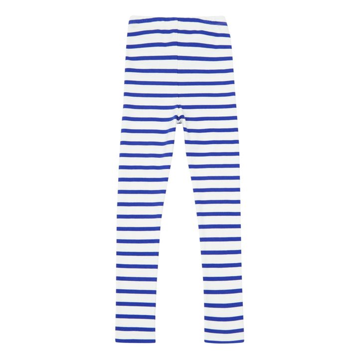 Organic Cotton Striped Leggings Navy blue- Product image n°0