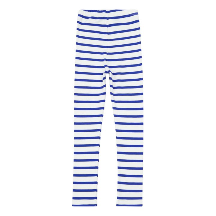 Organic Cotton Striped Leggings Navy blue- Product image n°1