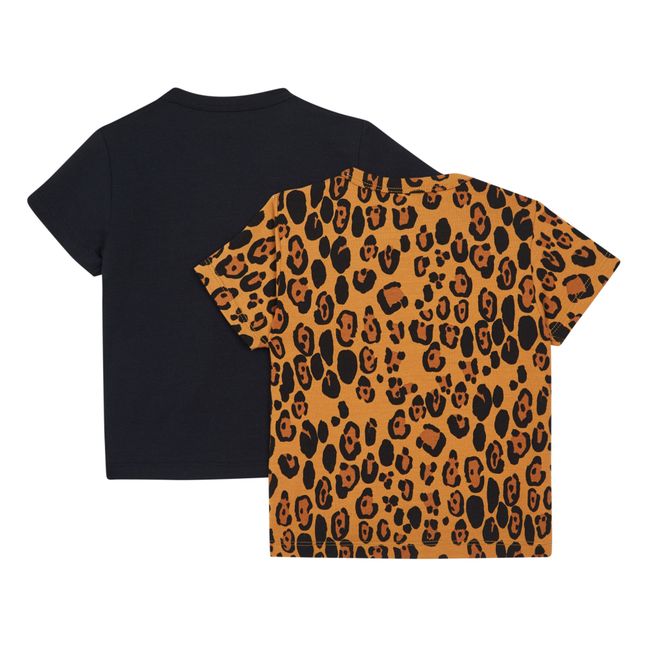Pack 2 T-shirt Leopard Marron
