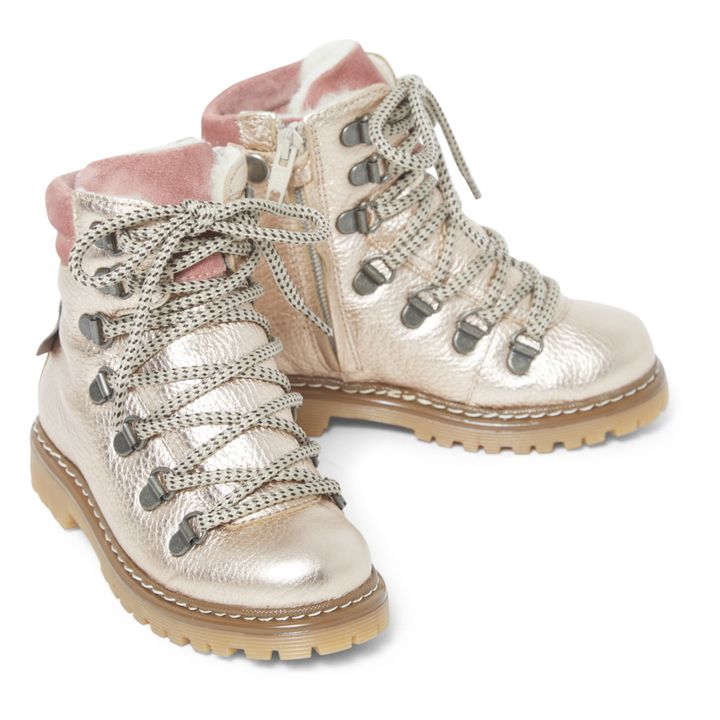 Tex Metallic Fleece Lined Lace-Up Boots Cobre- Imagen del producto n°1