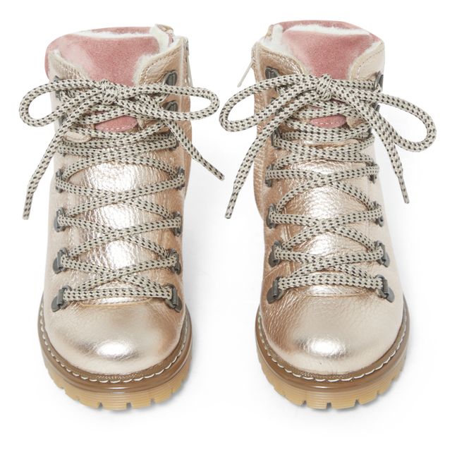 Tex Metallic Fleece Lined Lace-Up Boots | Rame