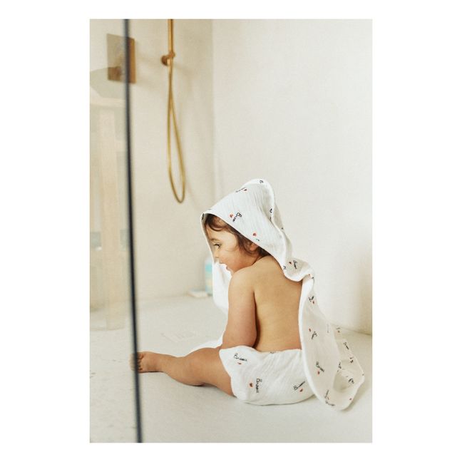 Serviette cape de bain éponge Bisou | Blanc