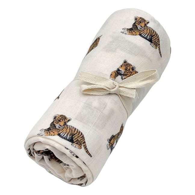Blanket in organic cotton muslin | White