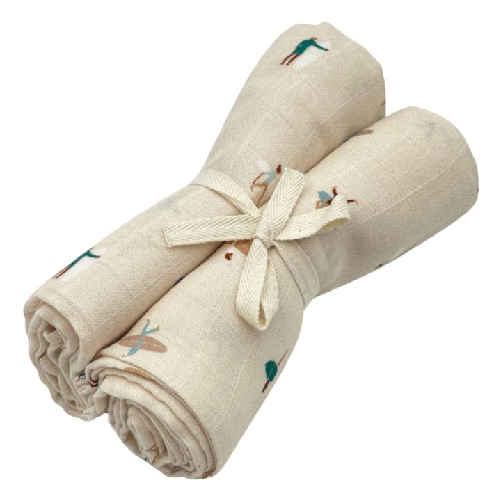 Cotton Muslin Swaddling Cloths - Set of 2 White- Product image n°0