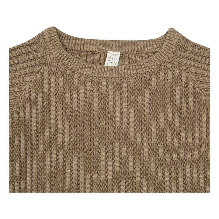 Oversize Ribbed Knit T-shirt Camel- Product image n°1