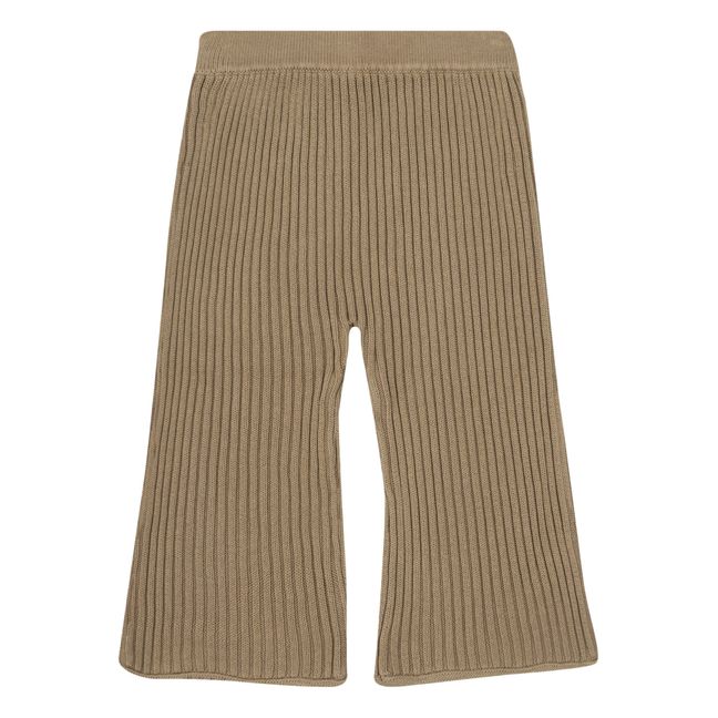 Ribbed Knit Trousers Camel