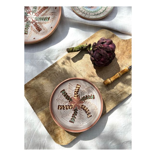 Assiette en céramique motif fleur