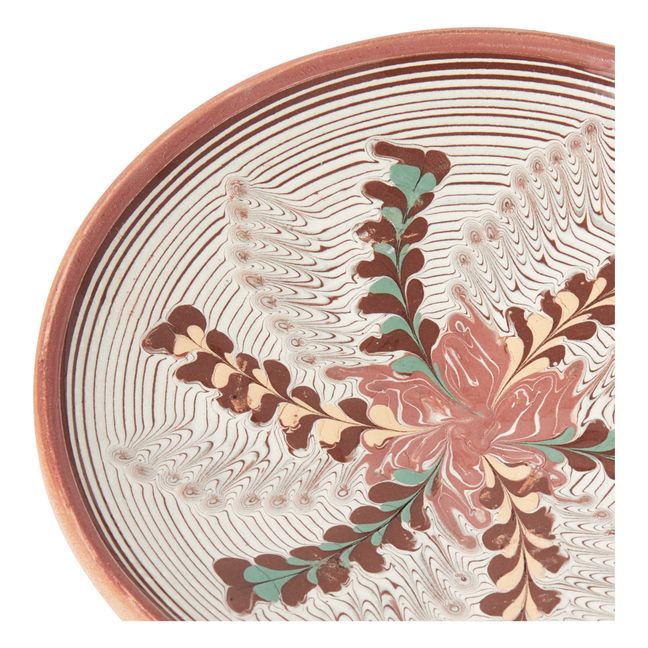 Assiette en céramique motif fleur