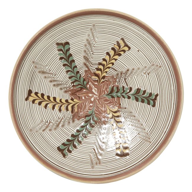 Assiette en céramique motif fleur