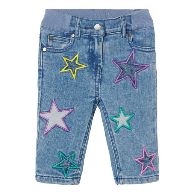 Multicolour Embroidered Star Denim Jeans | Vaquero