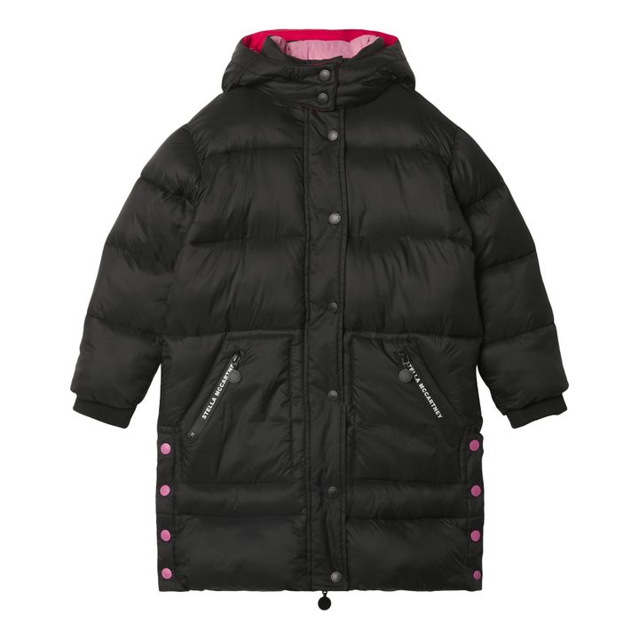 Long Puffer Coat made with Recycled Materials | Negro- Imagen del producto n°0