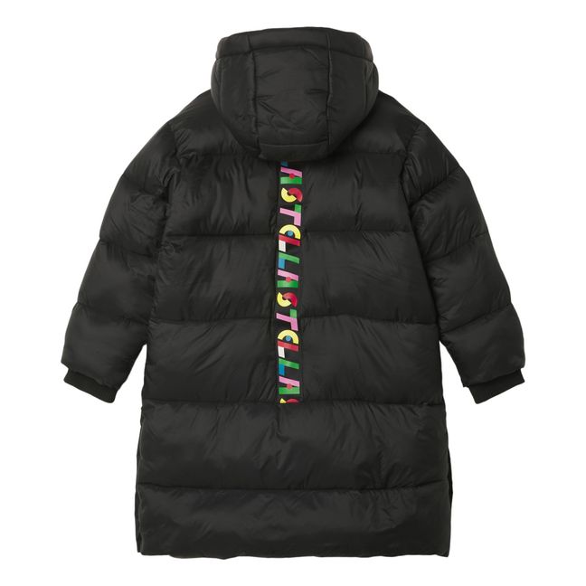 Long Puffer Coat made with Recycled Materials | Nero