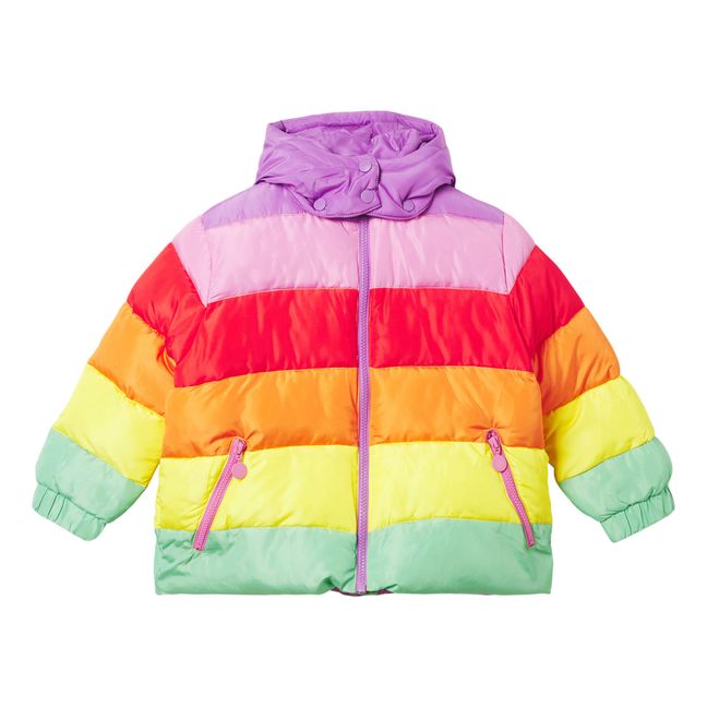 Striped Recycled Polyester Puffer Jacket Multicolor