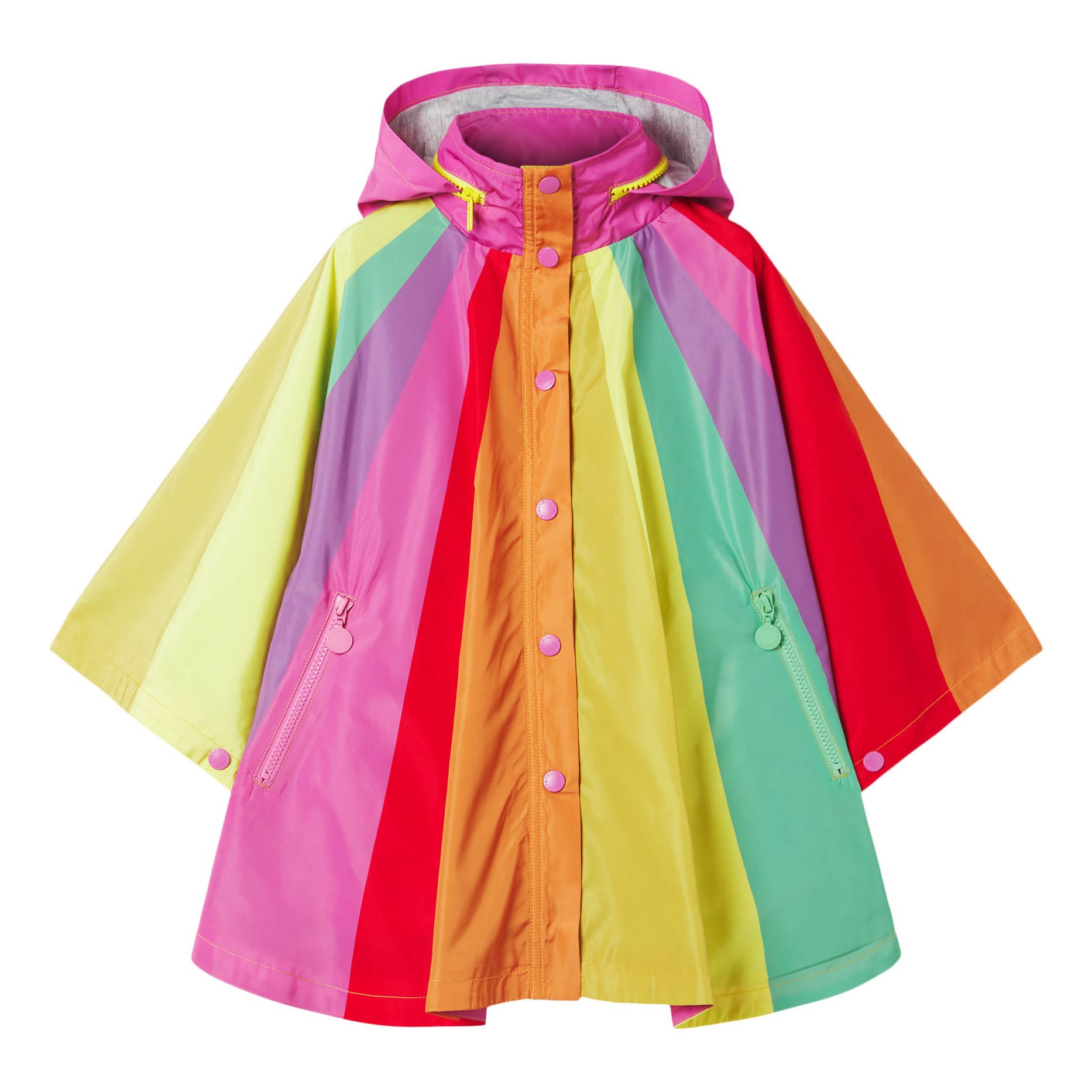 Organic Cotton and Recycled Polyester Striped Cape | Rojo- Imagen del producto n°0