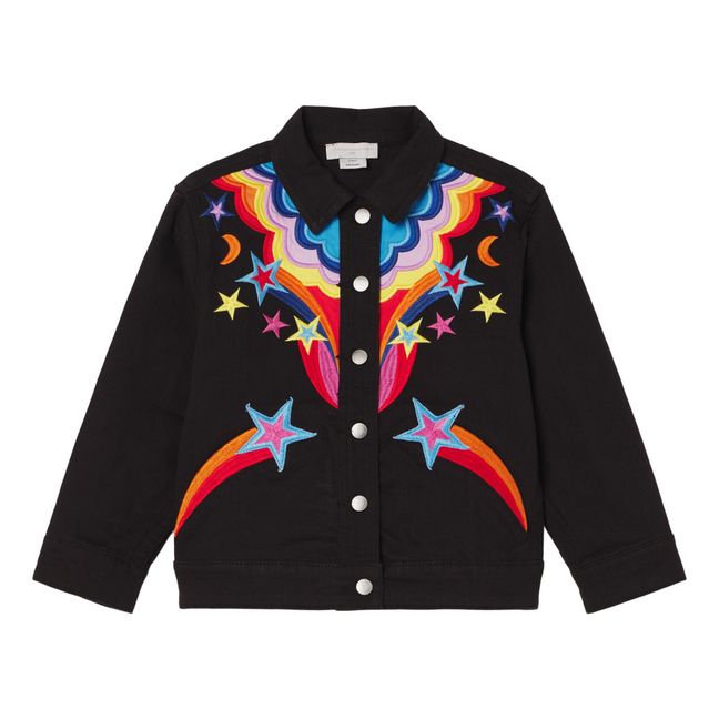 Cosmic Embroidery Gabardine Jacket | Negro