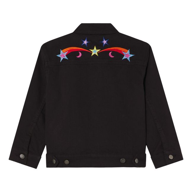 Cosmic Embroidery Gabardine Jacket | Negro
