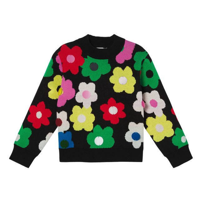 Oversize Flower Jumper | Negro