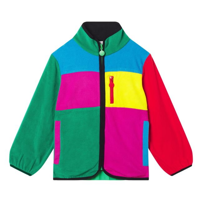 Multicoloured Recycled Polyester Polar Fleece - Ski Collection  | Pink