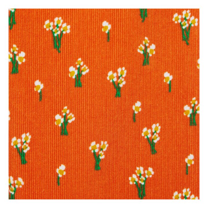 Organic Cotton Floral Corduroy Trousers | Orange- Produktbild Nr. 1