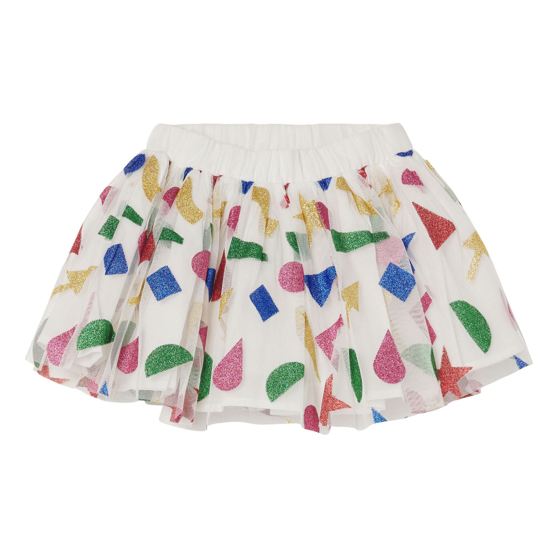 Recycled Polyester Print Tulle Skirt | White- Product image n°0