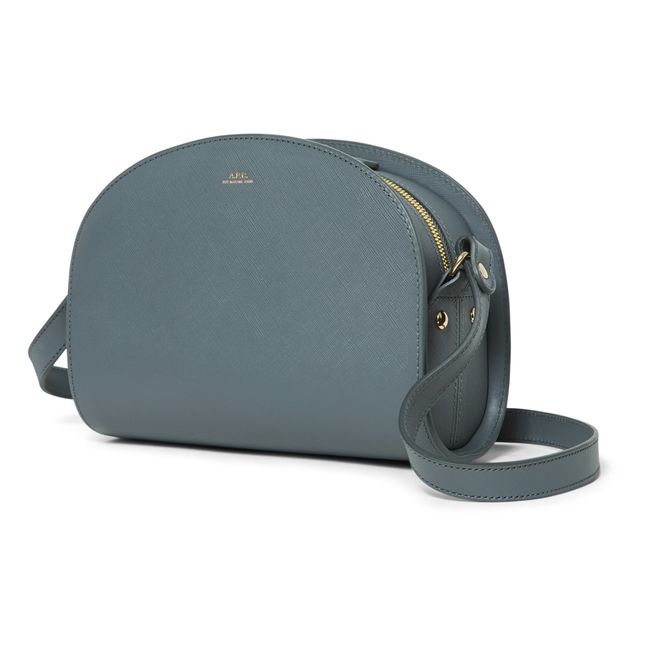 Half-Moon Embossed Leather Bag Gris Oscuro