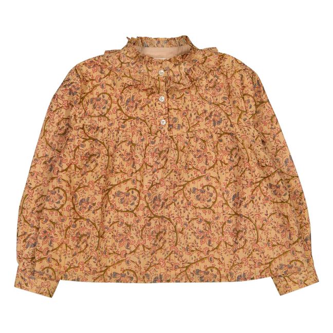 Prudence Sparkly Floral Blouse | Beige