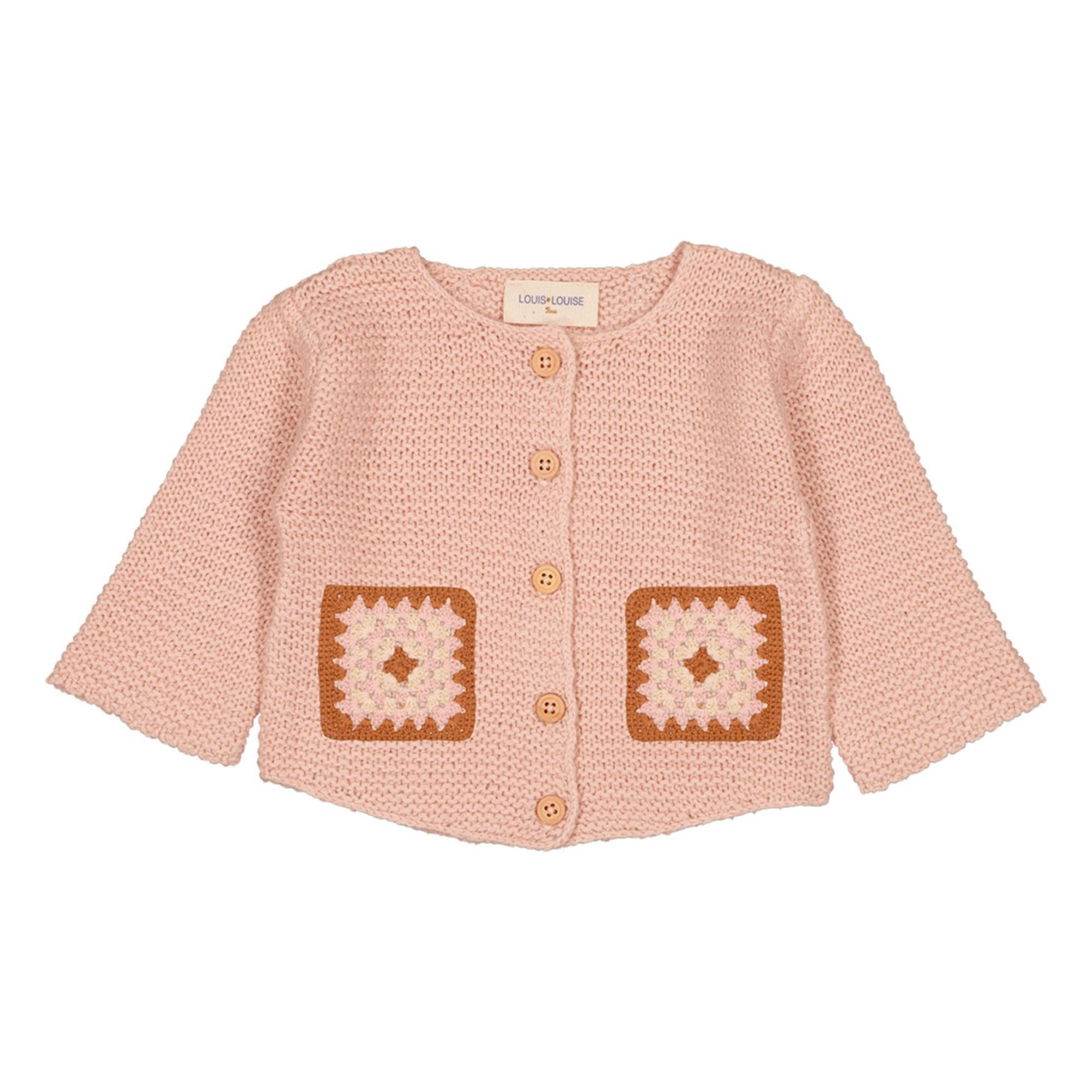 Cathy Cotton and Wool Baby Cardigan Pale pink Louis Louise Fashion Baby