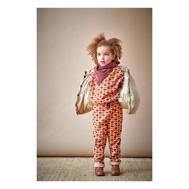 Doudoune Métallisée Capuche Fourrée Girly | Doré