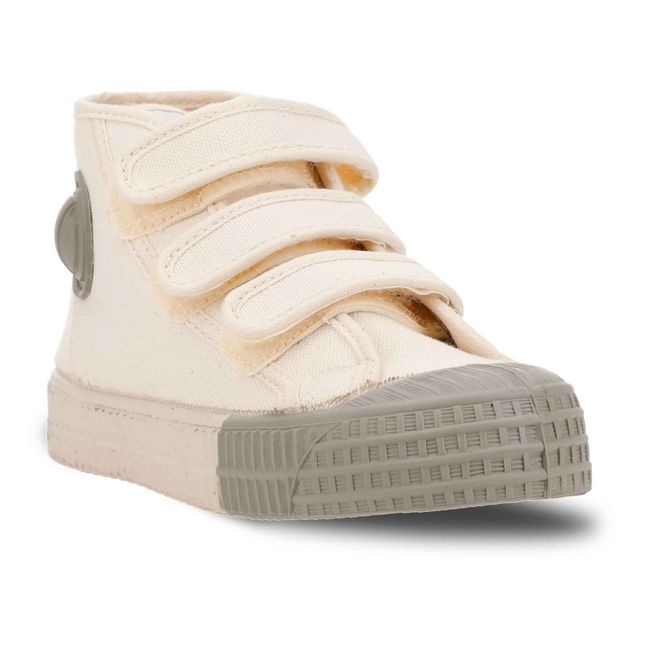 High-Top Velcro Sneakers | Beige