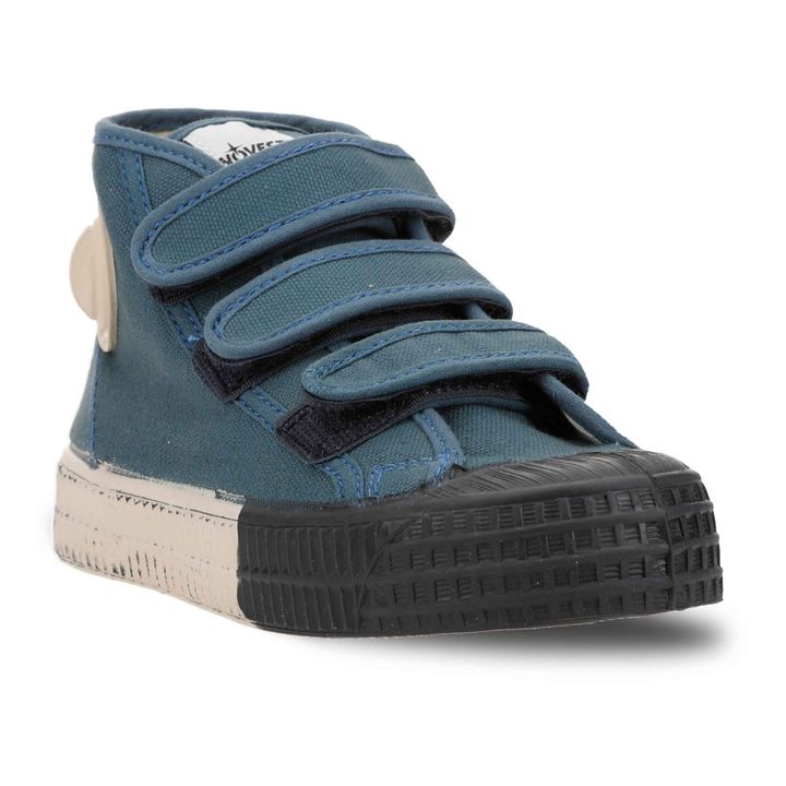 High-Top Velcro Sneakers | Blue- Product image n°2
