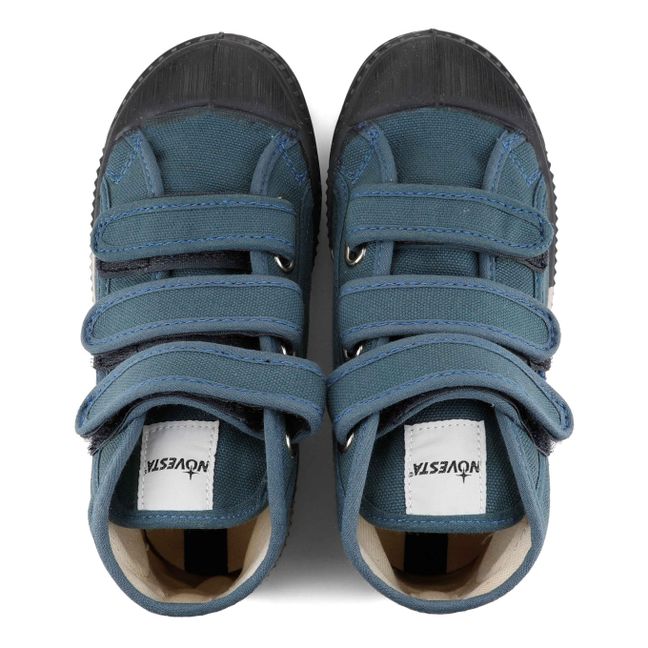High-Top Velcro Sneakers Blau