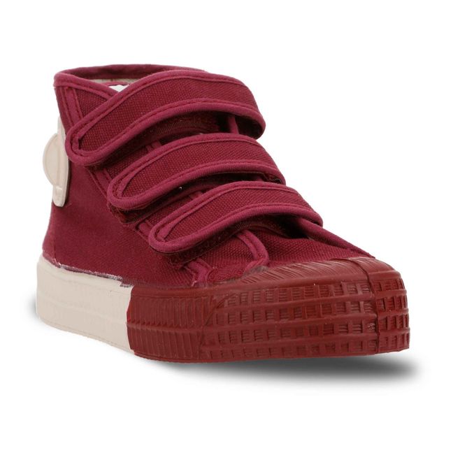 High-Top Velour Velcro Sneakers Red