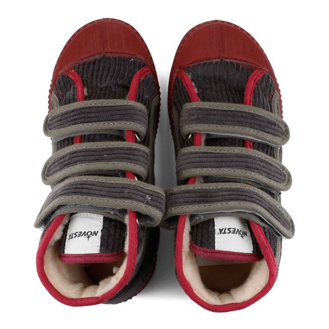 High-Top Velour Velcro Sneakers | Grigio antracite