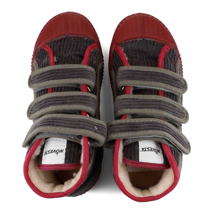 High-Top Velour Velcro Sneakers | Gris Antracita- Imagen del producto n°3