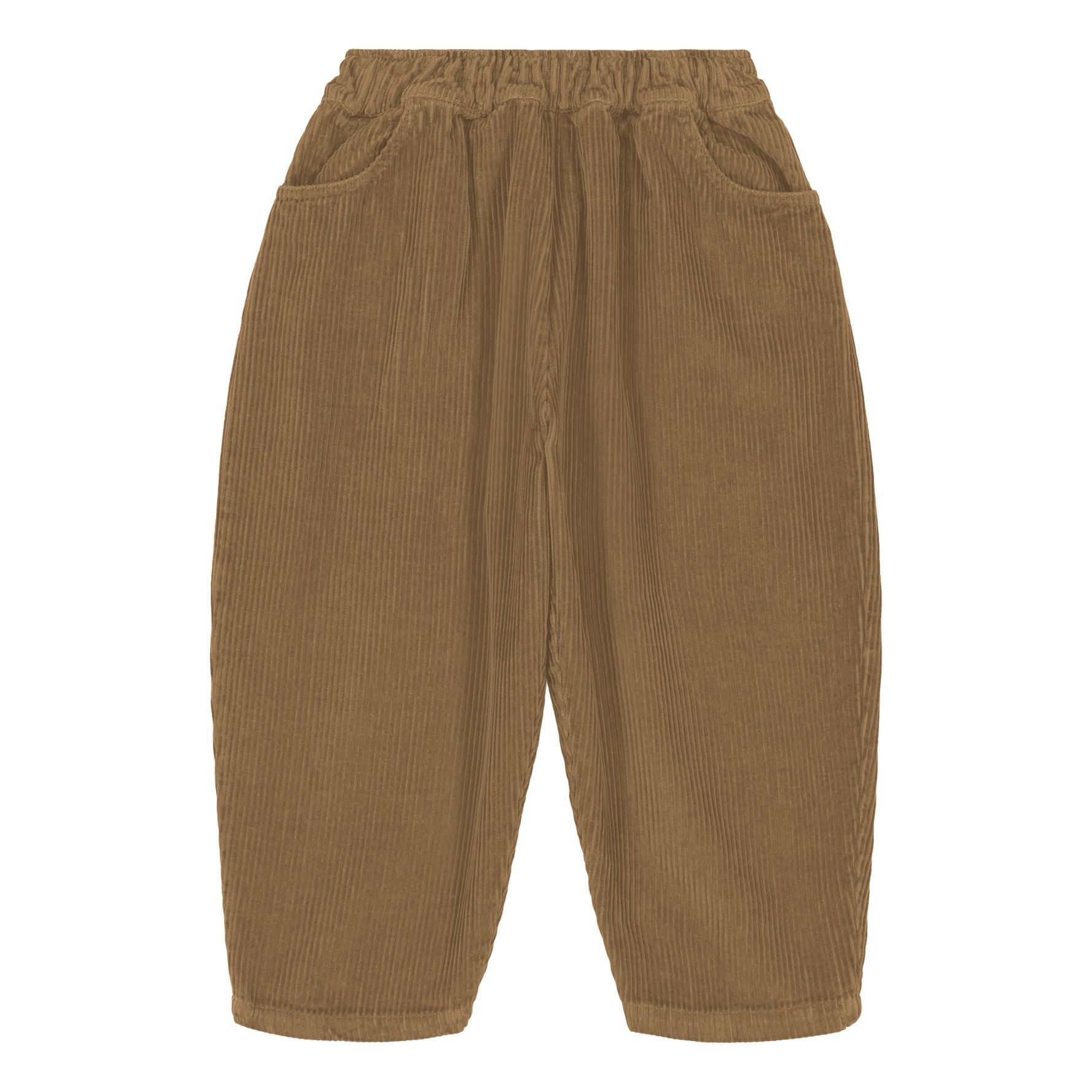 Organic Cotton Corduroy Carrot Trousers | Brown