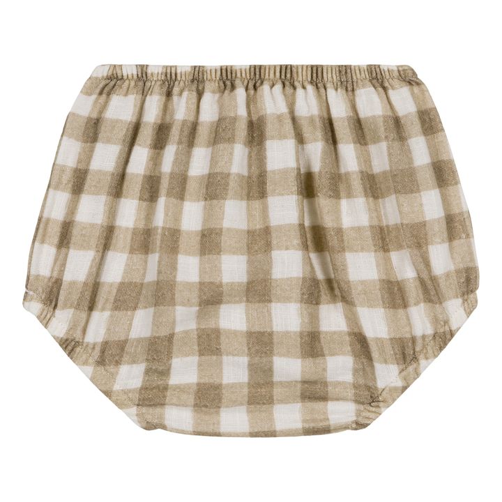 Ami Organic Cotton Muslin Gingham Bloomers | Beige- Product image n°0