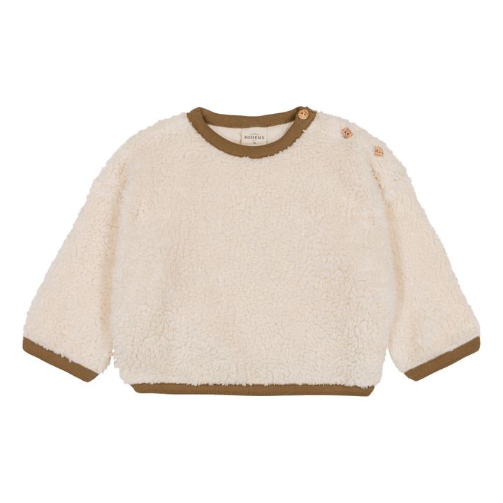 Organic Cotton Sherpa Bear Sweatshirt | Ecru- Product image n°0