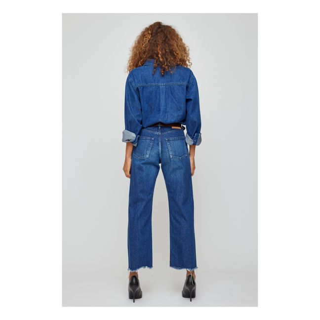 Capac Wide Straight Cropped Jeans | Blau