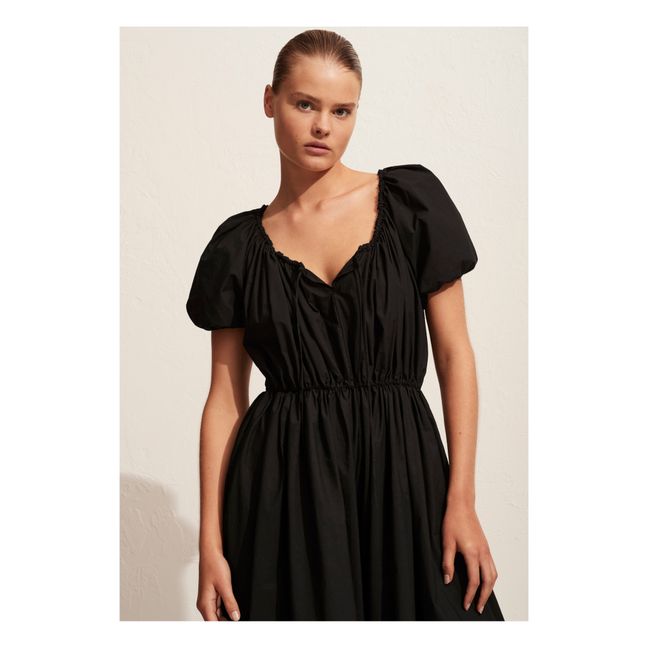 Drawcord Dress Negro