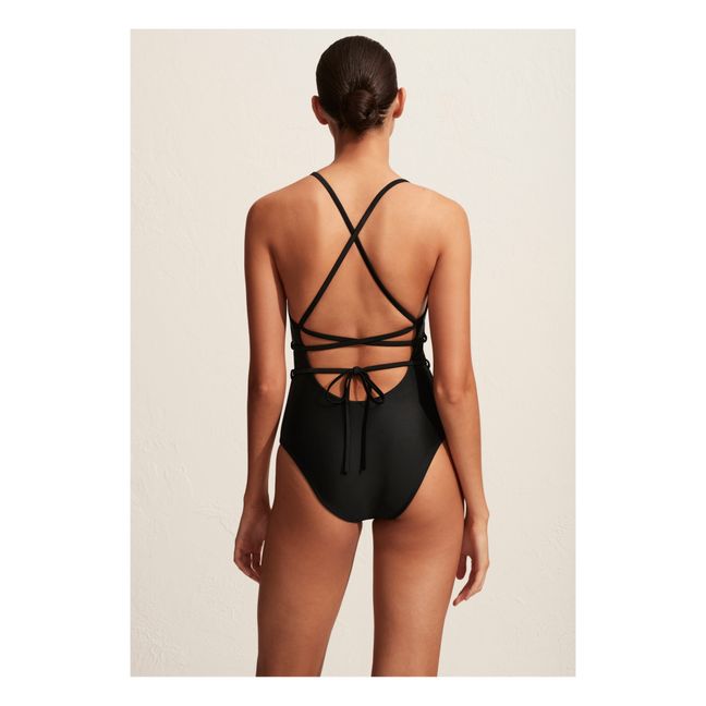 Maillot 1 Pièce Wrap Plunge | Noir