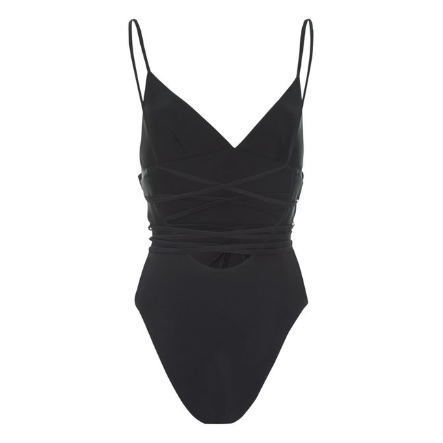 Plunge Wrap Swimsuit | Negro