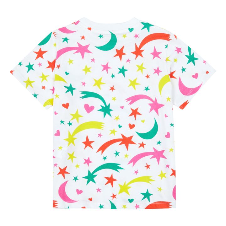 T-shirt Etoiles Multicolores Coton Bio Blanc- Image produit n°2