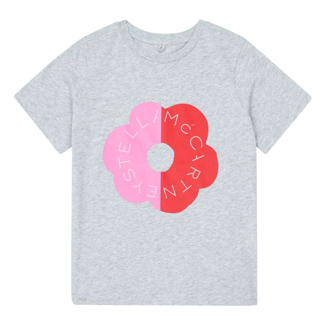 Organic Cotton Flower Logo T-Shirt Gris