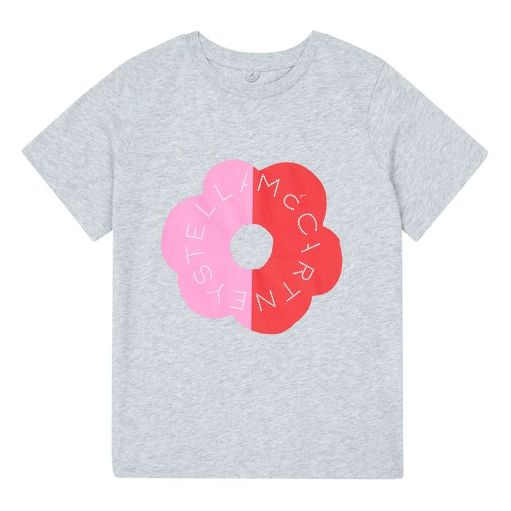 T-shirt Logo Fleur Coton Bio Gris- Image produit n°0