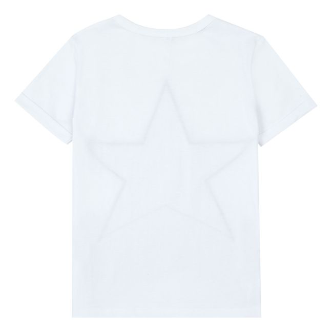 Organic Cotton Fringed Star T-shirt Bianco