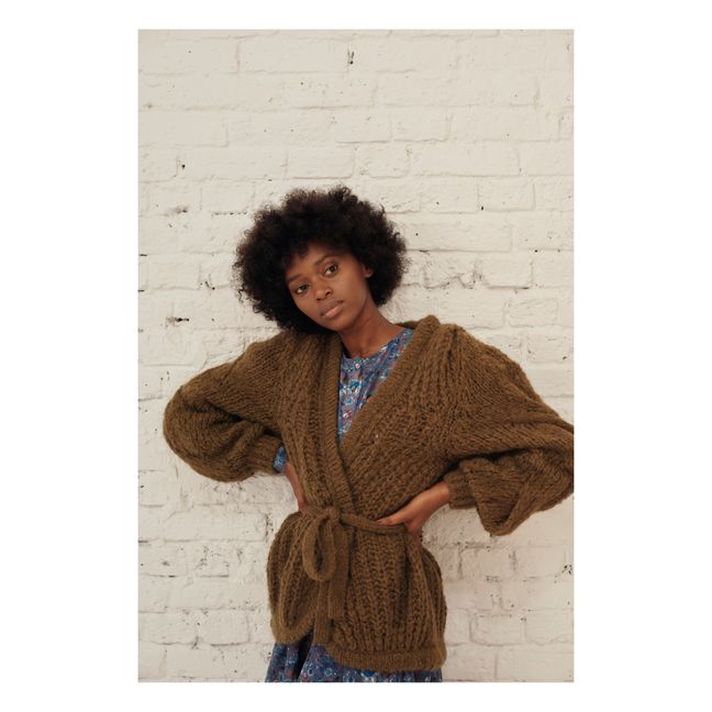 Sirina Mohair and Alpaca Wool Cardigan - Women’s Collection  | Khaki
