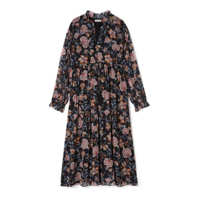 Chella Silk Dress - Women’s Collection - Gris Antracita