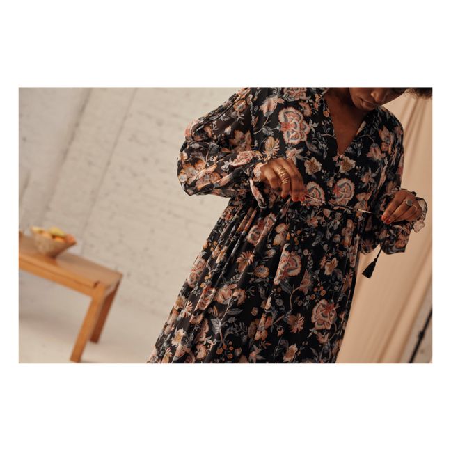 Chella Silk Dress - Women’s Collection - Gris Antracita
