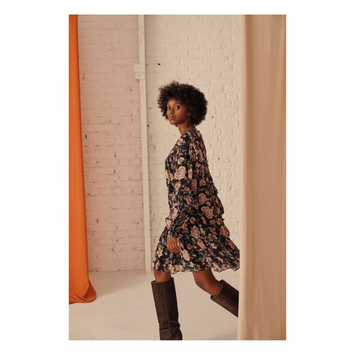 Ottela Silk Dress - Women’s Collection - Gris Antracita- Imagen del producto n°1