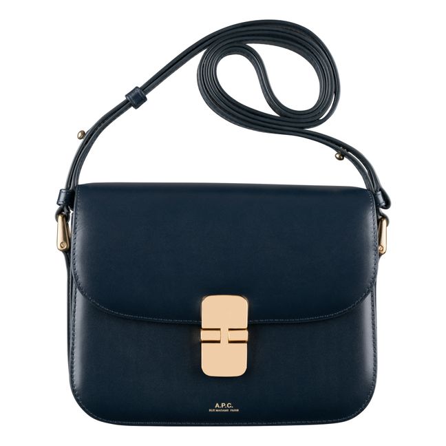 Grace Small Smooth Leather Bag Azul Marino